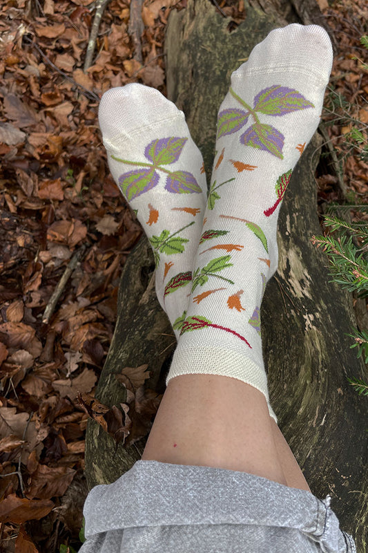 Vegetable leaves socks - creme