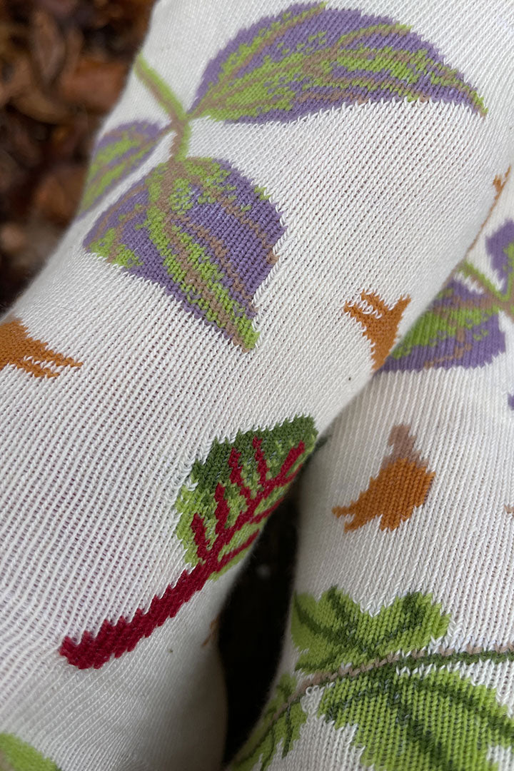 PRE-ORDER Vegetable leaves socks - creme